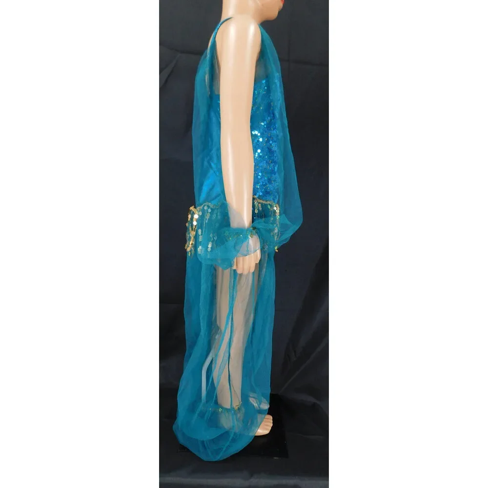 Pre-Owned Dance Costume Curtain Call E833 Small Child Turquoise Jasmine